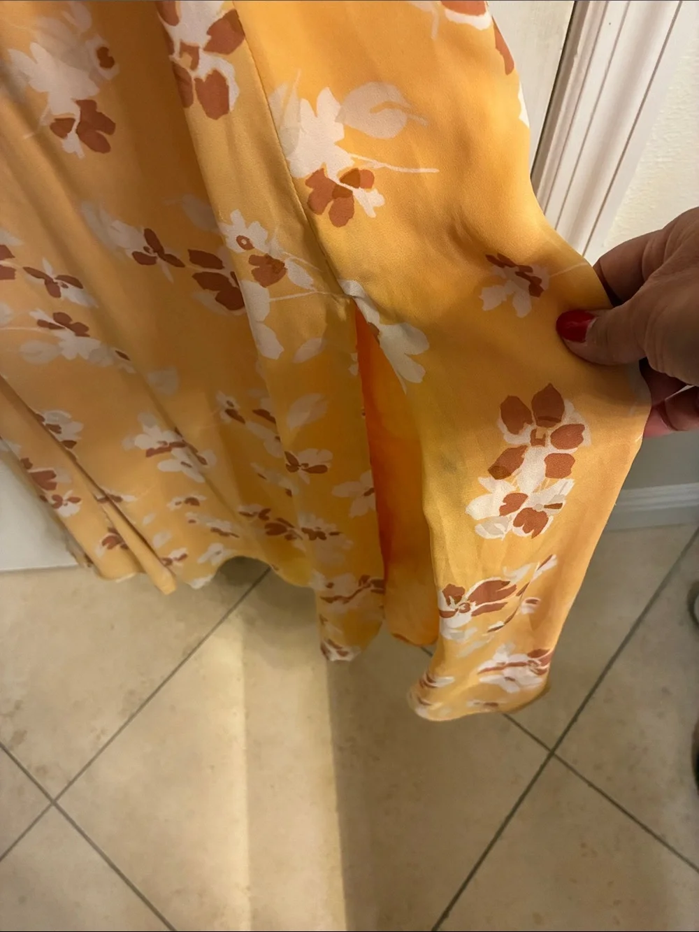Abercrombie & Fitch Yellow Floral Adjustable Thin Straps Maxi Dress Sz S